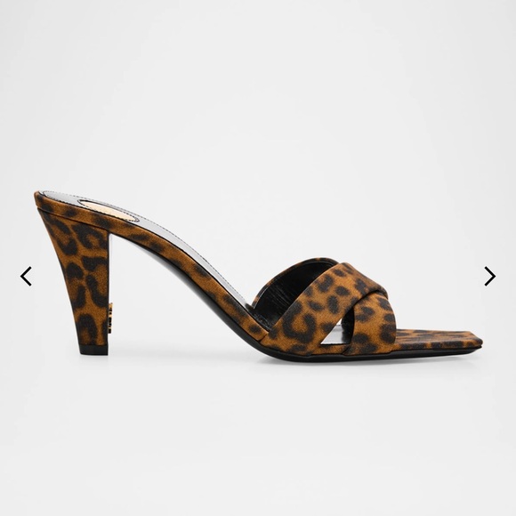 Saint Laurent Women's Jill Leopard Mules - Picture 2 of 10